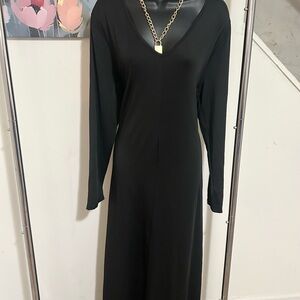 Black Long Sleeve V-Neck Women’s Dress